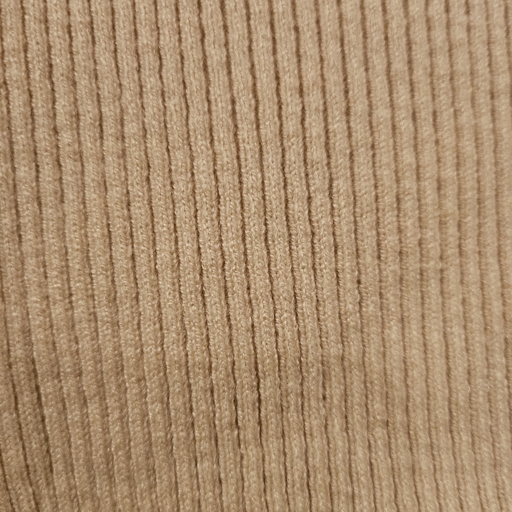 Beige Ribbed Button-Up Cardigan - Picture 3 of 5